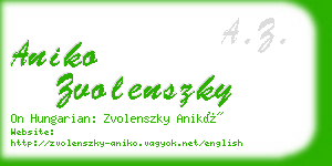 aniko zvolenszky business card